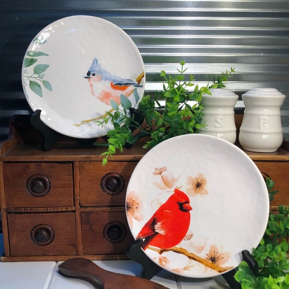 Wild Bird Plates Cardinal Bluebird Designs NWT Set of 2 by Giftcraft Collection - Picture 4 of 13